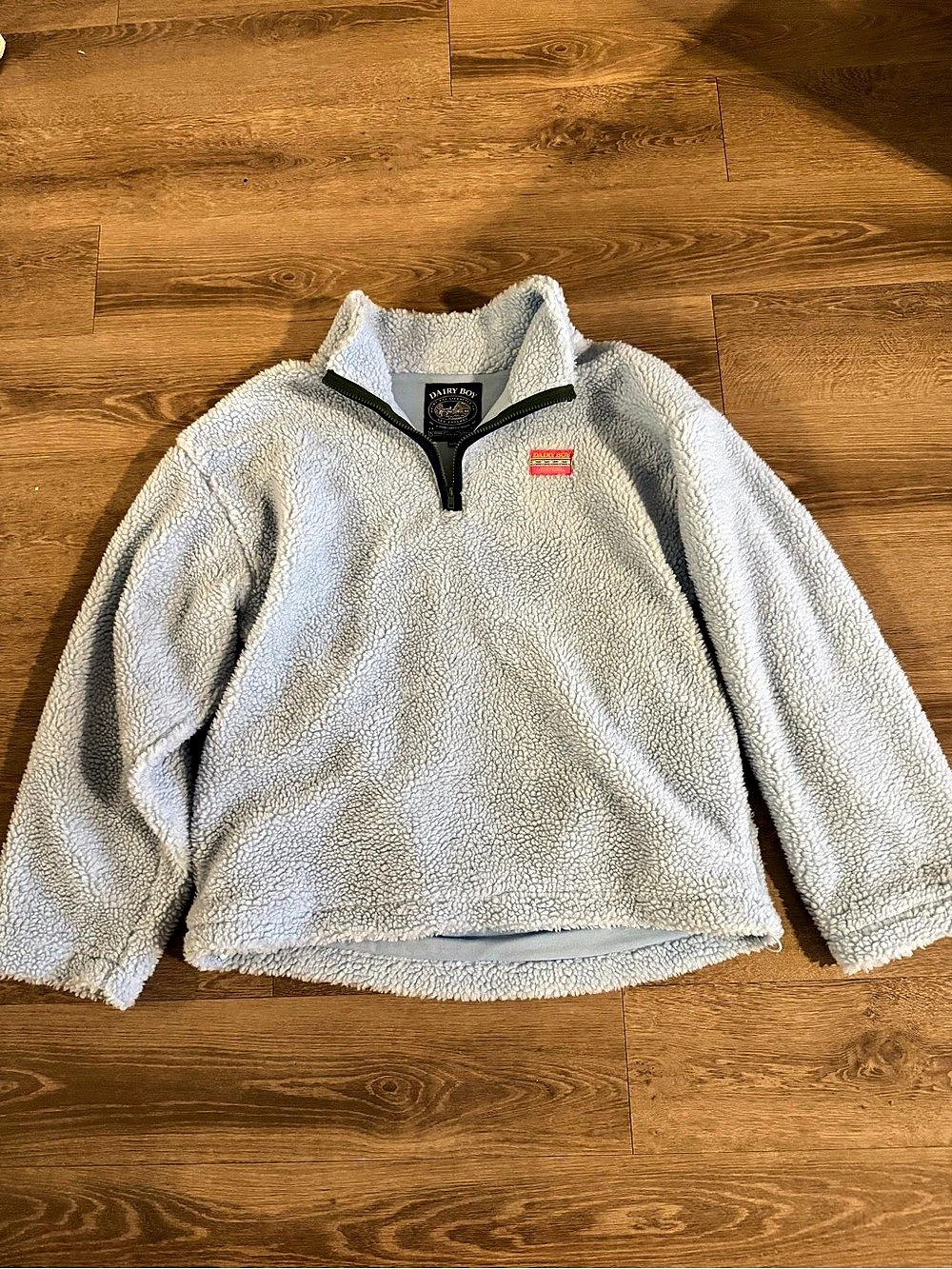 Dairy Boy Mountain Fleece Sherpa Quarter-Zip Pullover White